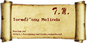 Tormássy Melinda névjegykártya