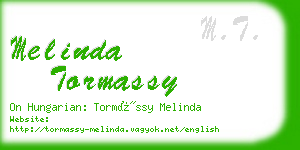 melinda tormassy business card